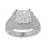 5.04 ct. TW Princess Diamond Engagement Accented Ring 